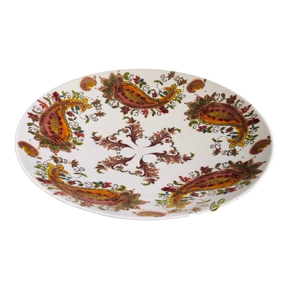 New Vintage LENOX Burnished Amber Shallow Dish Serving Platter Paisley China - Picture 3 of 7